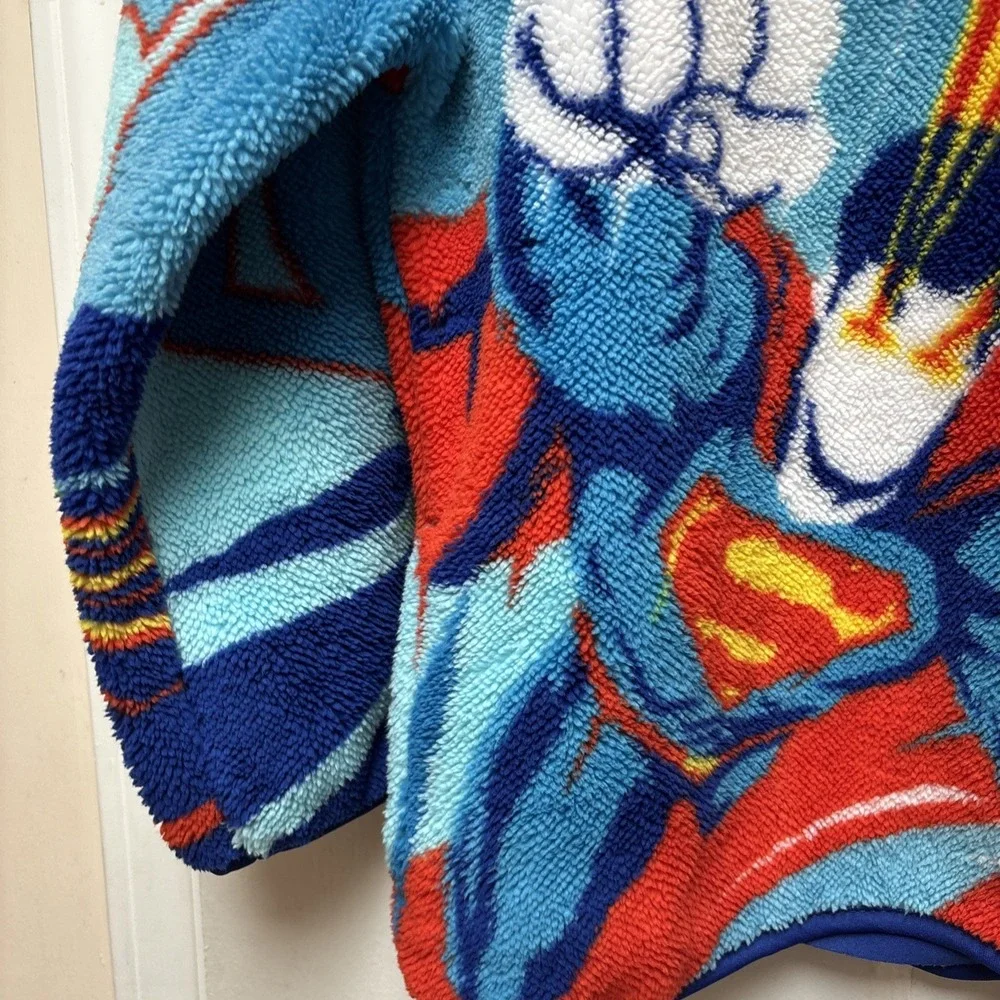 NEW DC SUPERMAN/BOYS CHARACTER SHERPA QUARTER ZIP - Large 10/12 w/ Tags